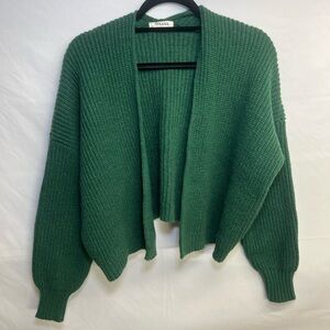 Zenana Outfitters Forest Green Ribbed Cardigan